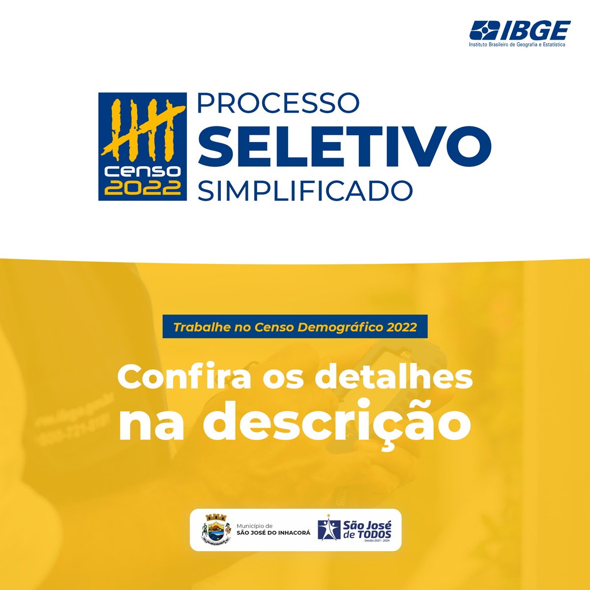 TRABALHE NO CENSO DEMOGRÁFICO 2022   